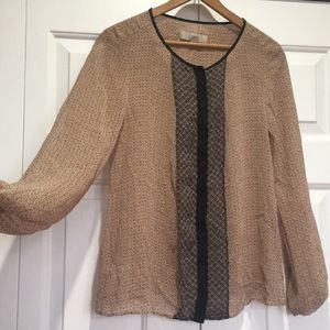 Sheer fall flower print top